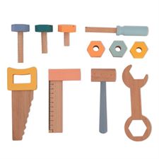 סט כלי עבודה מעץ 11 חלקים - Wooden Tool set 11 pcs בייבי בון
