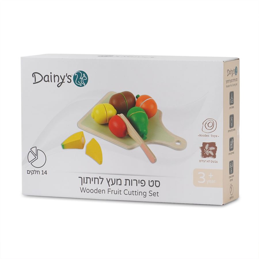 סט פירות מעץ לחיתוך - ‏‏‏‏Wooden Fruit Cutting Set