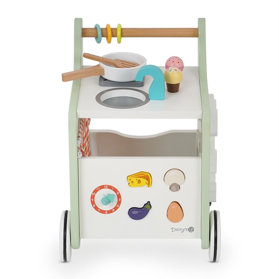 הליכון עגלת מטבח מעץ - ‏‏‏‏Wooden Kitchen Activity Walker