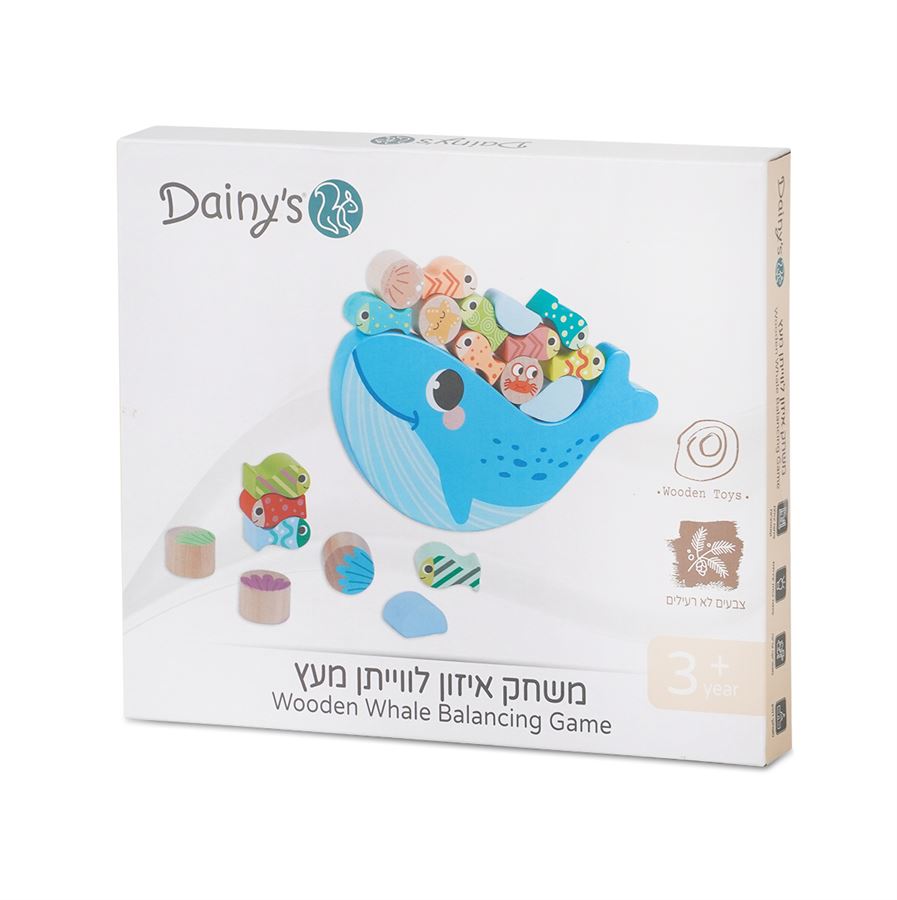 משחק איזון לוויתן מעץ - ‏‏‏‏Wooden Whale Balancing Game