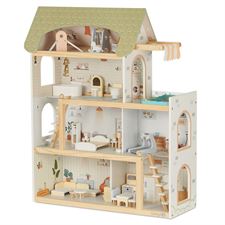 בית בובות מאובזר וילה אורבנית מעץ – ‏‏‏‏Wooden Urban Villa Doll House בייבי בון