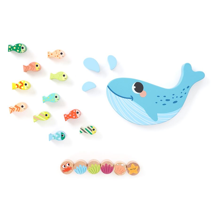 משחק איזון לוויתן מעץ - ‏‏‏‏Wooden Whale Balancing Game